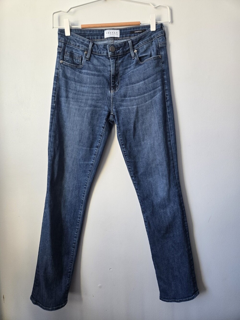 PARKER SMITH Straight Leg Jeans in Dark Blue Wash